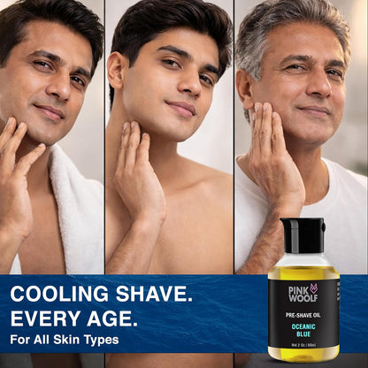 Pink Woolf Pre Shave Oil for Men – Electric &amp; Wet Shave Prep – Helps Reduce Tugging, Razor Burn & Irritation..