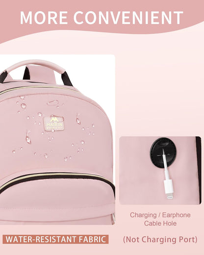 MATEIN Pink Laptop Backpack, 17 Inch TSA Approved Travel Carry On Backpack for Women