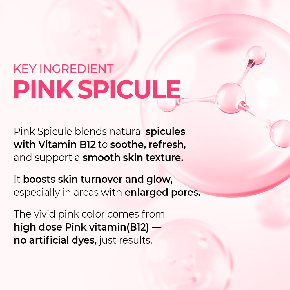 Dr.Melaxin Cyano Pink Spicule Serum with Vitamin B12, Liquid Microneedle Facial Treatment for Enlarged Pores..