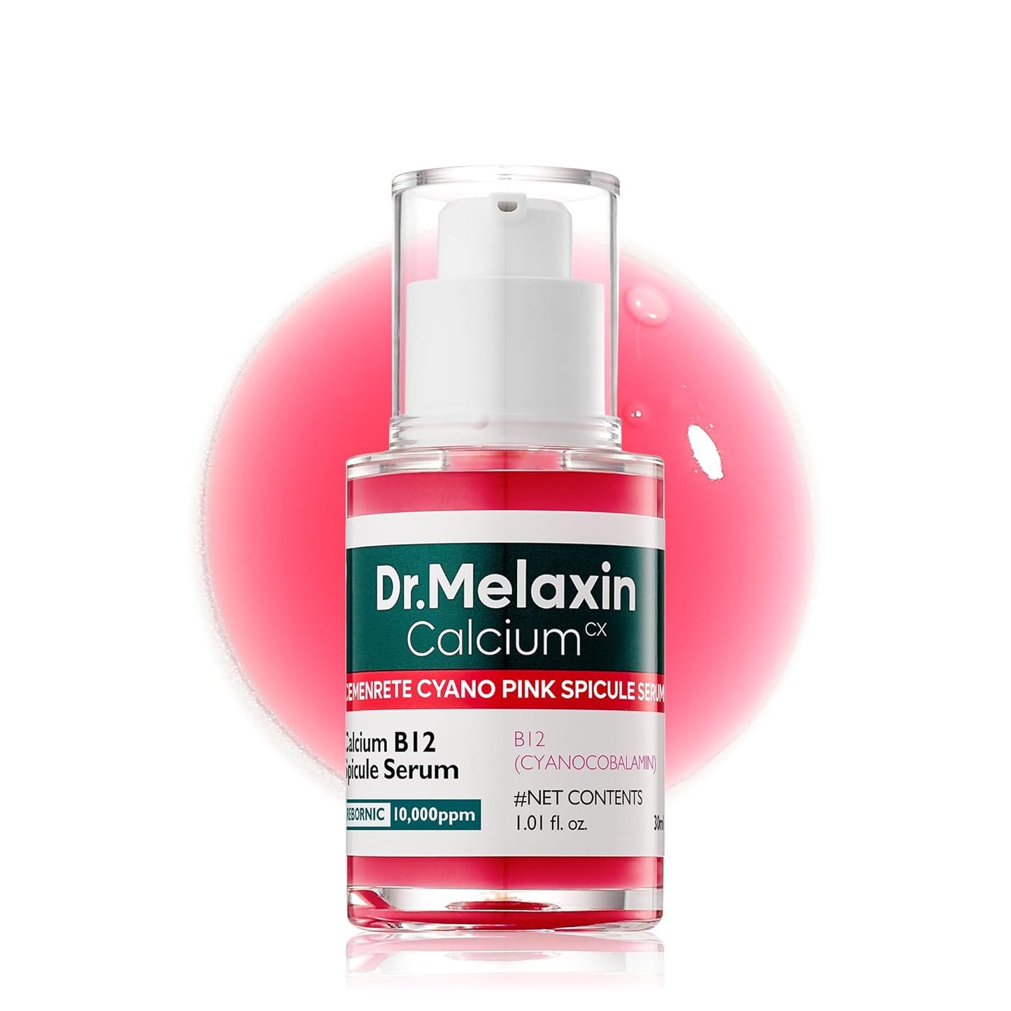 Dr.Melaxin Cyano Pink Spicule Serum with Vitamin B12, Liquid Microneedle Facial Treatment for Enlarged Pores..