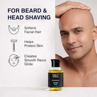 Pink Woolf Pre Shave Oil for Men – Electric &amp; Wet Shave Prep – Helps Reduce Tugging, Razor Burn & Irritation..