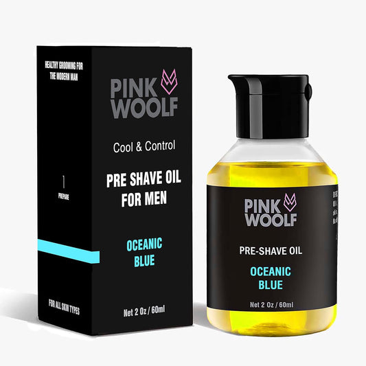 Pink Woolf Pre Shave Oil for Men – Electric &amp; Wet Shave Prep – Helps Reduce Tugging, Razor Burn & Irritation..