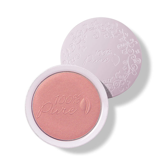 100% PURE Powder Blush (Fruit Pigmented), Mimosa, Soft Shimmery Finish, Nourishes Skin w/Rosehip Oil..