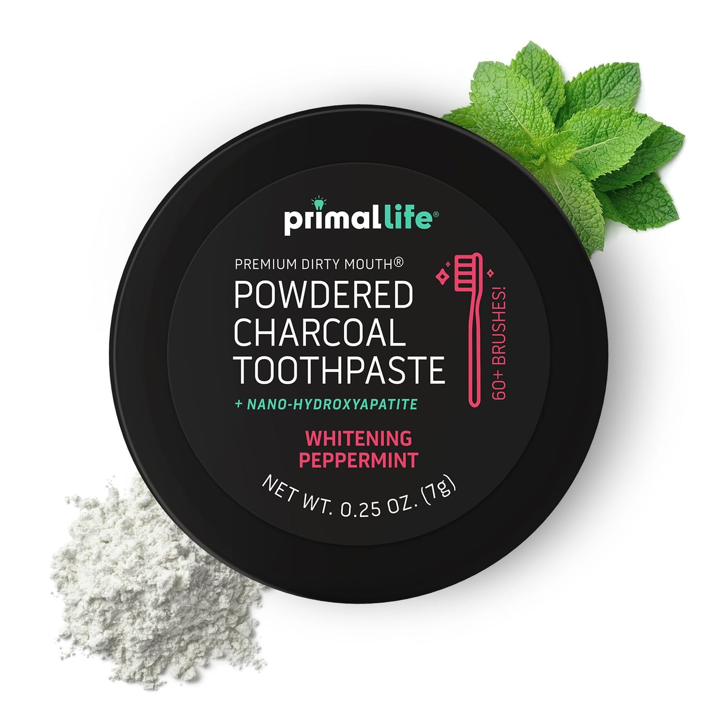 Primal Life Organics -Dirty Mouth Toothpowder, Activated Charcoal Tooth Cleaning Powder, Essential Oils..