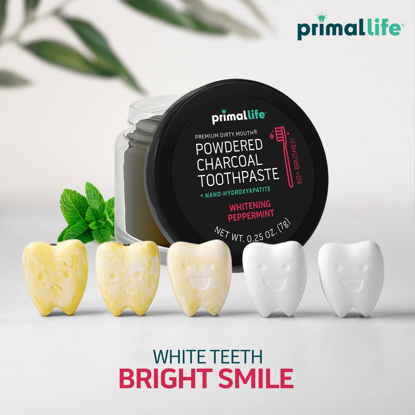 Primal Life Organics -Dirty Mouth Toothpowder, Activated Charcoal Tooth Cleaning Powder, Essential Oils..
