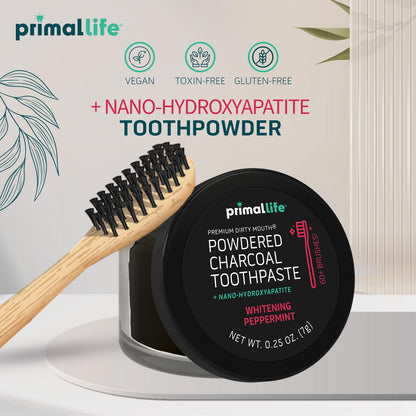 Primal Life Organics -Dirty Mouth Toothpowder, Activated Charcoal Tooth Cleaning Powder, Essential Oils..