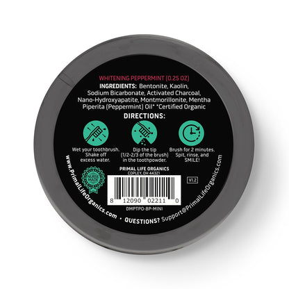 Primal Life Organics -Dirty Mouth Toothpowder, Activated Charcoal Tooth Cleaning Powder, Essential Oils..
