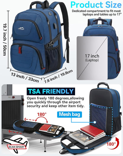ProEtrade Travel Backpack, Extra Large Laptop Backpack School Business Anti Theft TSA Approved College Work Computer Bag Fits 17 Inch Laptop
