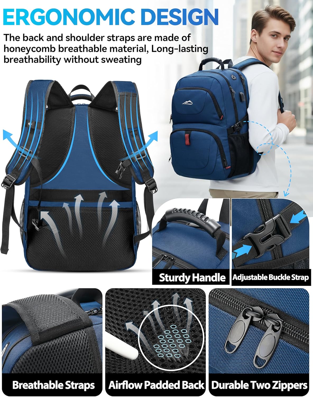 ProEtrade Travel Backpack, Extra Large Laptop Backpack School Business Anti Theft TSA Approved College Work Computer Bag Fits 17 Inch Laptop