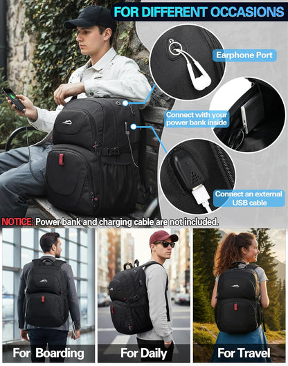 ProEtrade Travel Backpack, Extra Large Laptop for Women Men(Black)