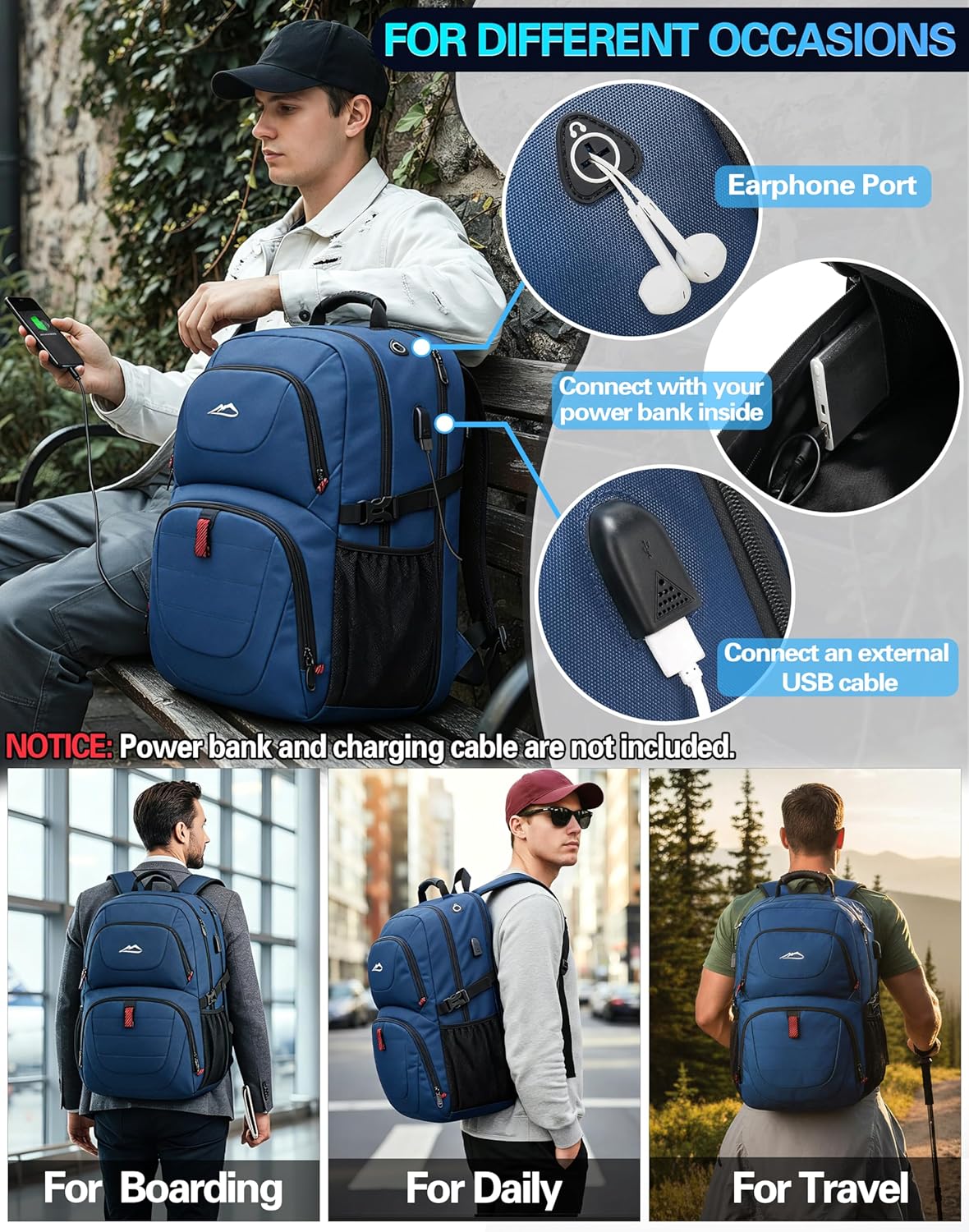 ProEtrade Travel Backpack, Extra Large Laptop Backpack School Business Anti Theft TSA Approved College Work Computer Bag Fits 17 Inch Laptop