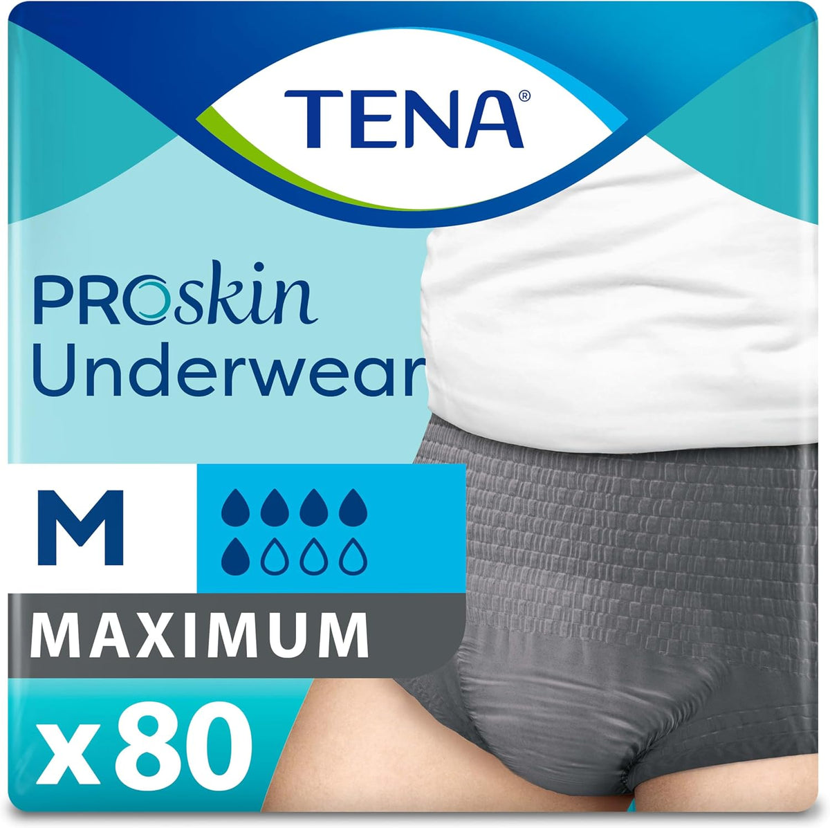 Tena ProSkin Medium Gray Adult Male Moderate Absorbency Protective, 80 ct