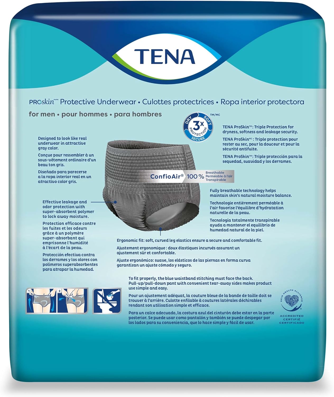 Tena ProSkin Medium Gray Adult Male Moderate Absorbency Protective, 80 ct