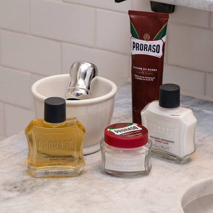 Proraso After Shave Lotion - Sandalwood Oil &amp; Shea Butter - Moisturizing &amp; Nourishing After Shave Splash for Coarse Beards or Hard