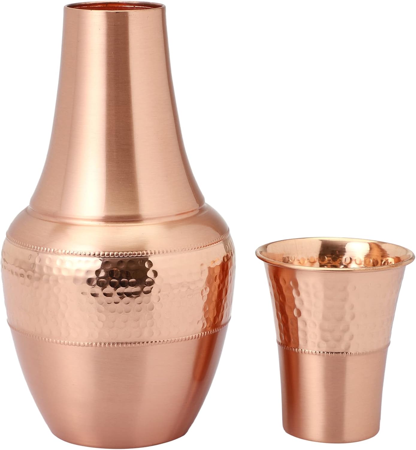 Pure Copper Carafe | Bedside Water Carafe with Tumbler - Copper Carafe..