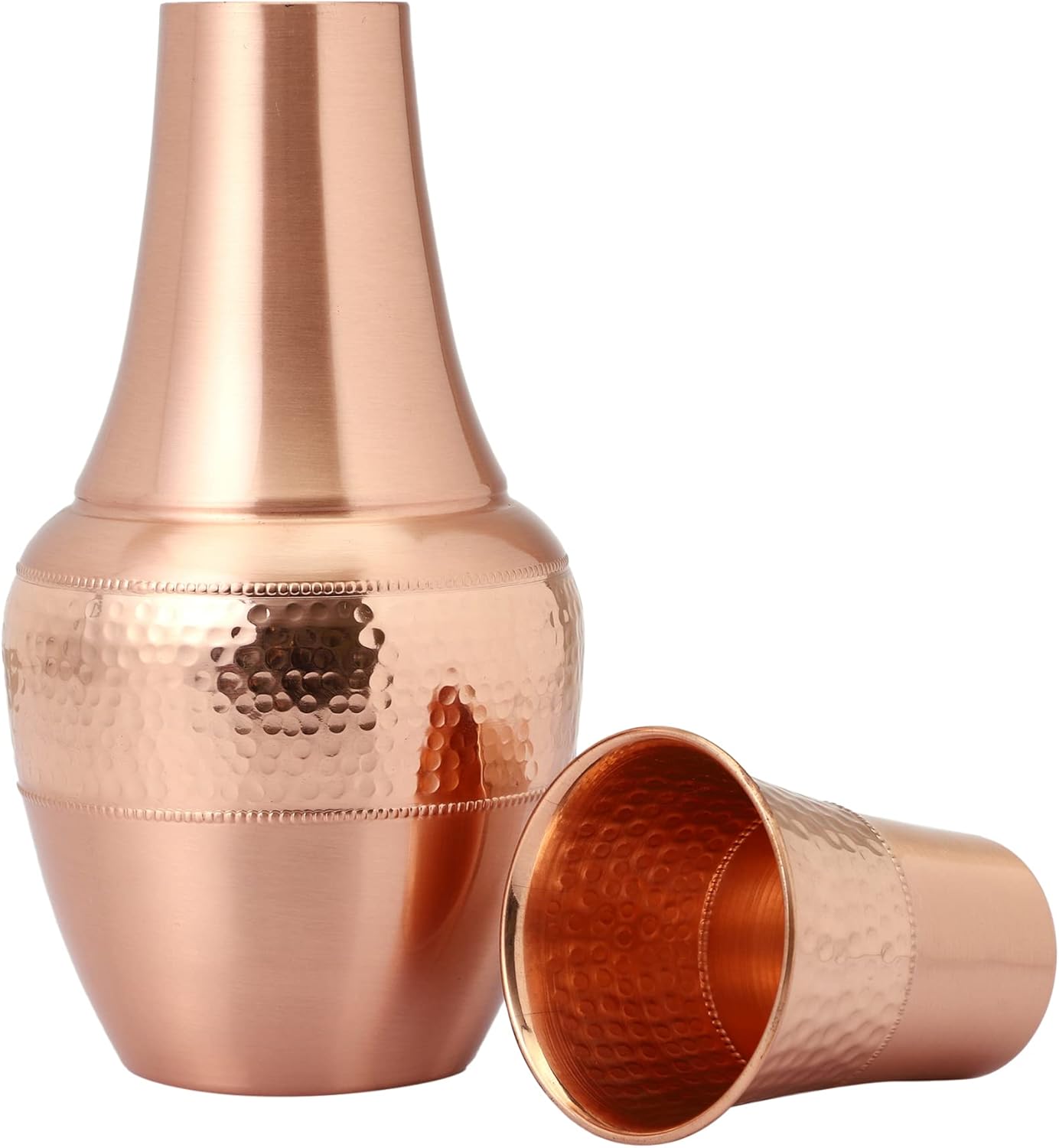 Pure Copper Carafe | Bedside Water Carafe with Tumbler - Copper Carafe..