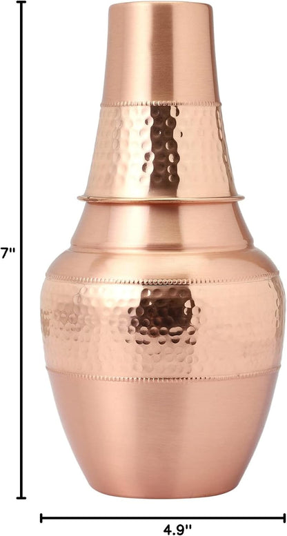 Pure Copper Carafe | Bedside Water Carafe with Tumbler - Copper Carafe..