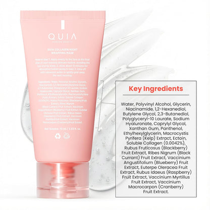 QUIA Collagen Overnight Wrapping Mask - Wake Up to Plumper, Firmer Skin