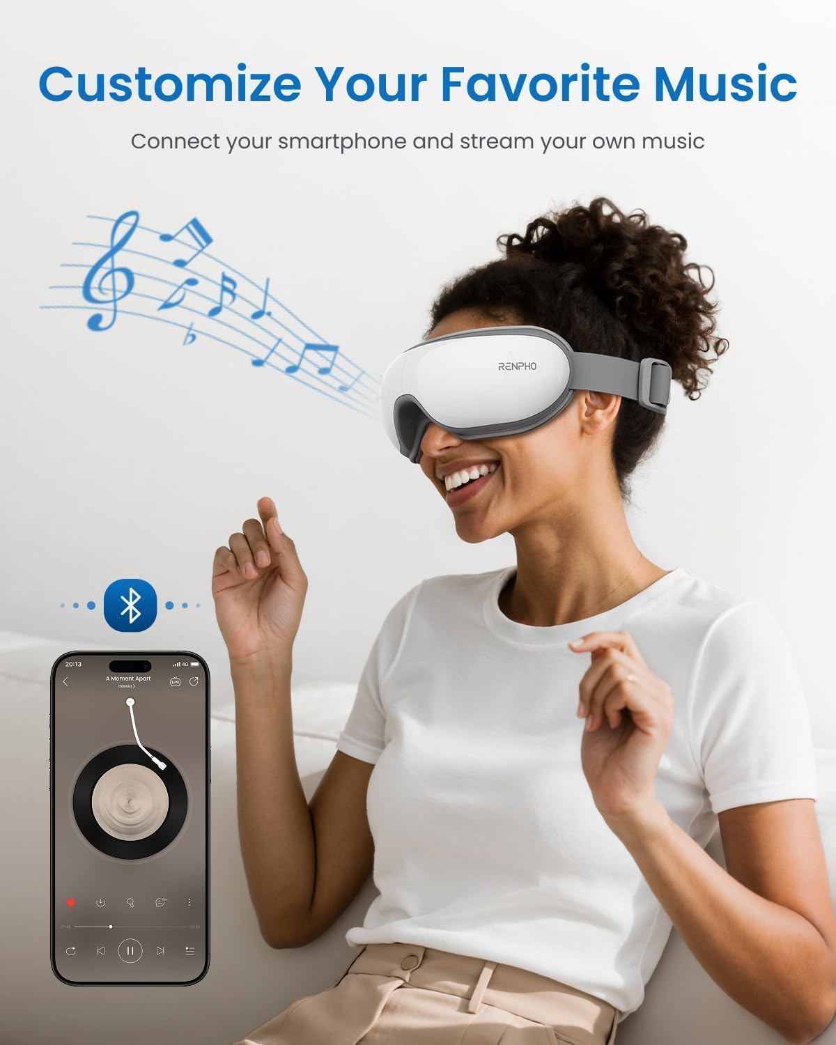 RENPHO Eyeris 1 Eye Massager with Heat, FSA Eligible HSA, Heated Eye Mask for Eye Strain, Dry Eyes & Head Tension..