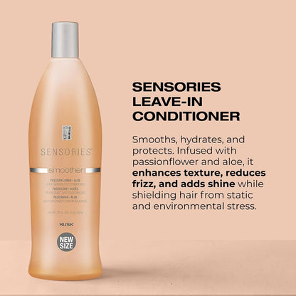 RUSK Sensories Smoother Passionflower and Aloe Smoothing, Anti-Frizz, Restore Moisture Balance, and Provides Shine..