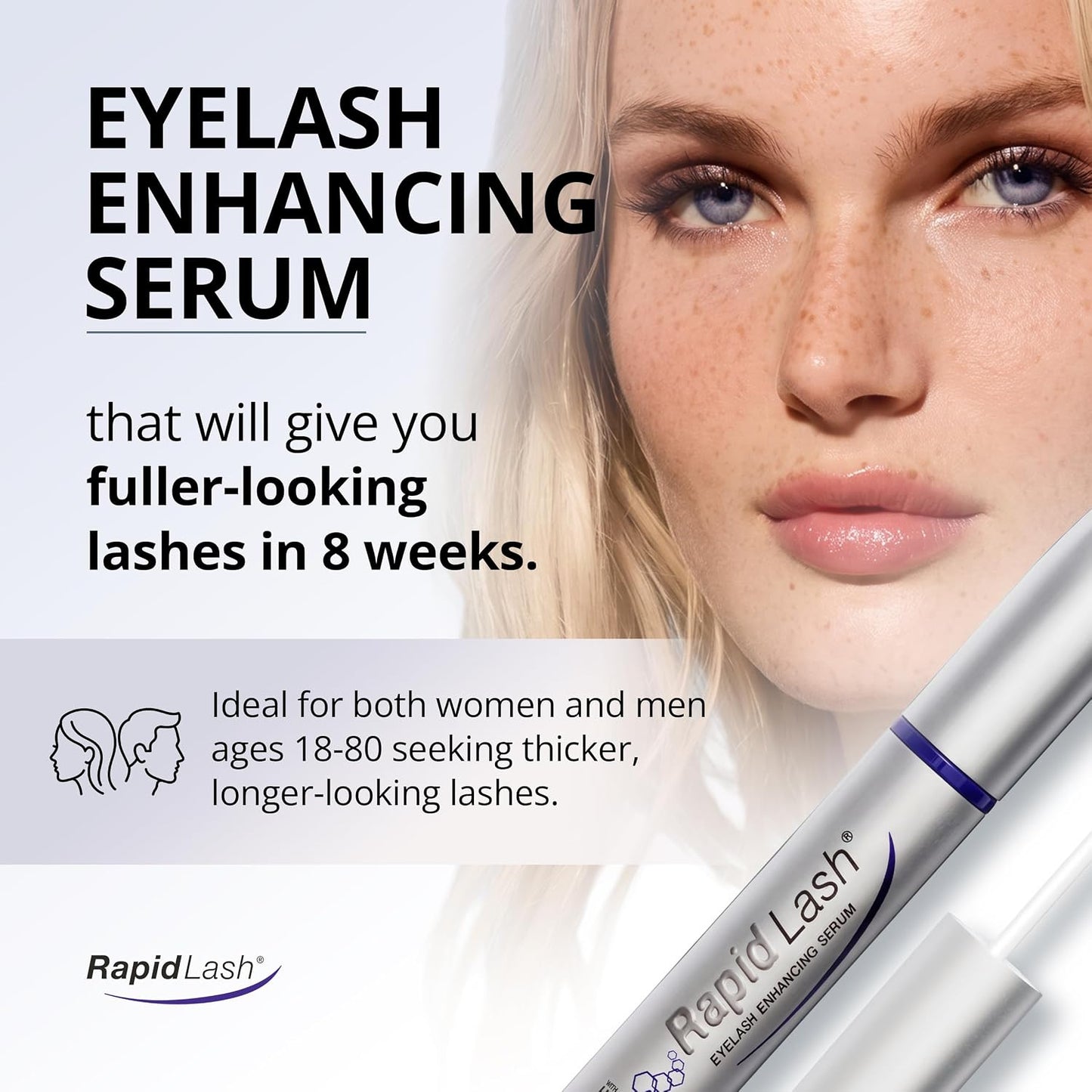 RapidLash Eyelash Enhancing Serum - 2 Month Supply, 3mL | Results in 60 days - Hydrating formula..