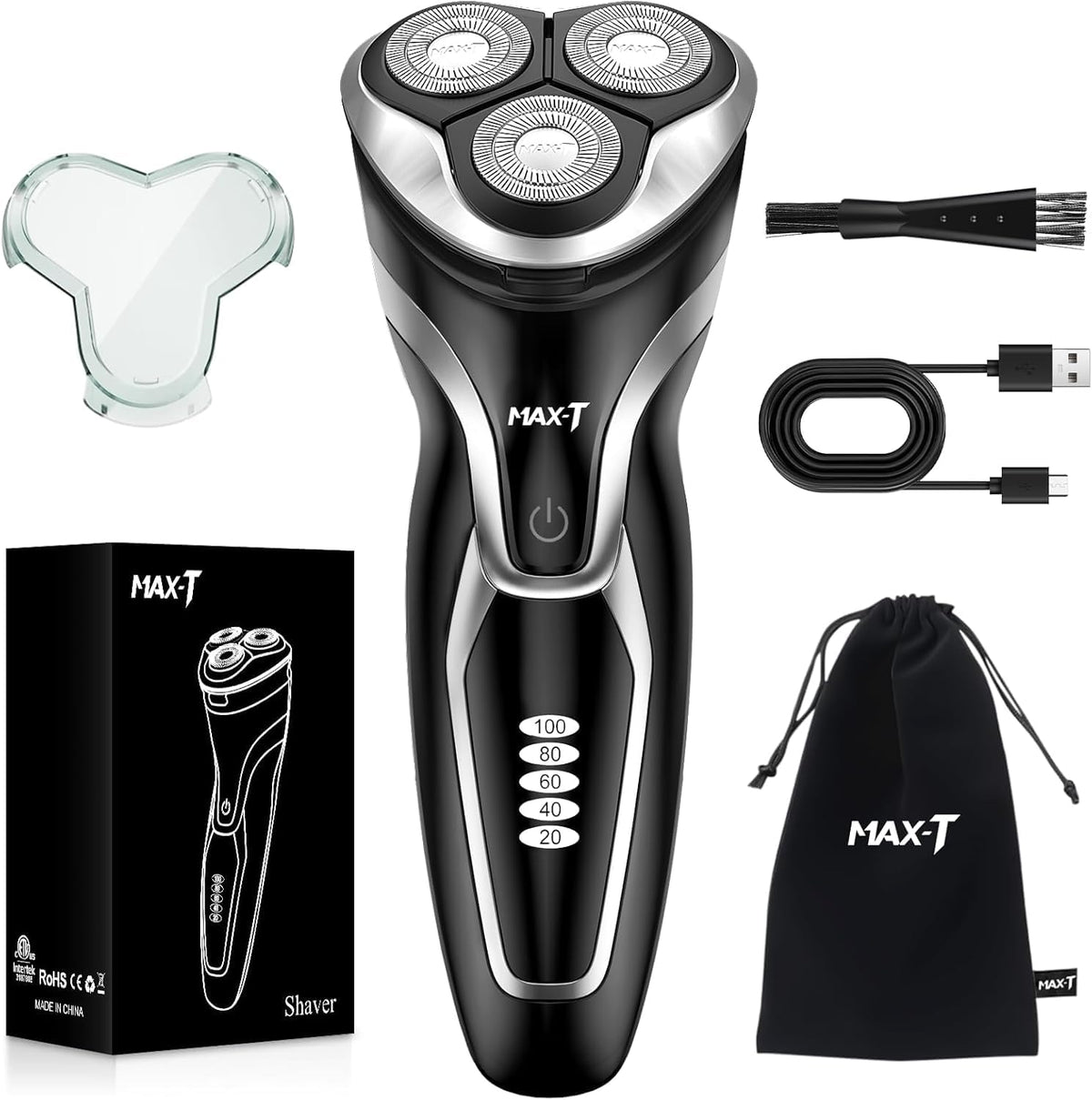 MAX-T Electric Razor for Men, 4D Rotary Shaver Razor for Men
