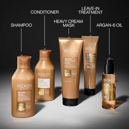 Redken All Soft Shampoo - Moisturizes &amp; Hydrates Dry Hair, Softens & Adds Shine, With Argan Oil..