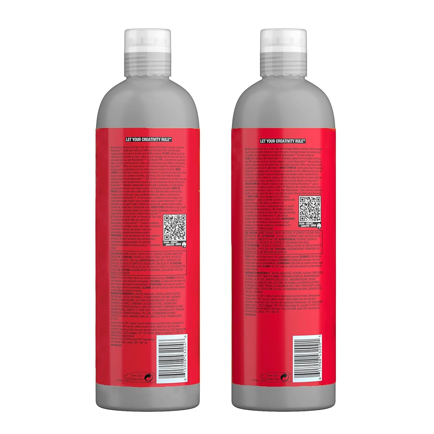 TIGI Bed Head Resurrection Hair Repair Shampoo, Maximum Strength with Resurrection Plant, 25.36 fl oz, (Pack of 2)
