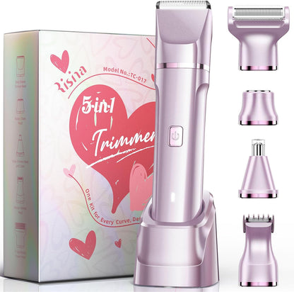 Risina 5-in-1 Bikini Trimmer for Women, Self Care Gifts, Full Body Shaver