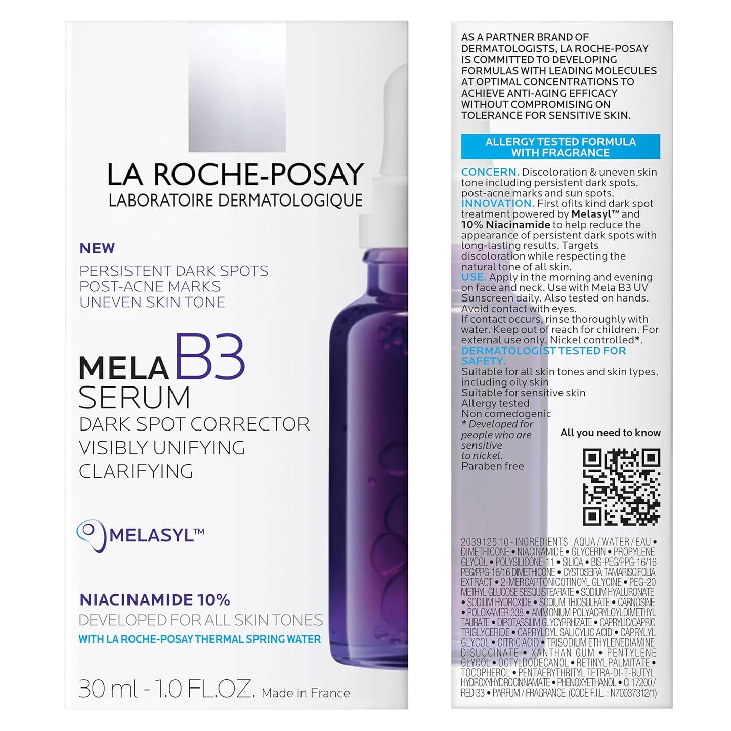La Roche-Posay Mela B3 Serum, Dark Spot Corrector With Anti-Aging Melasyl + 10% Niacinamide..