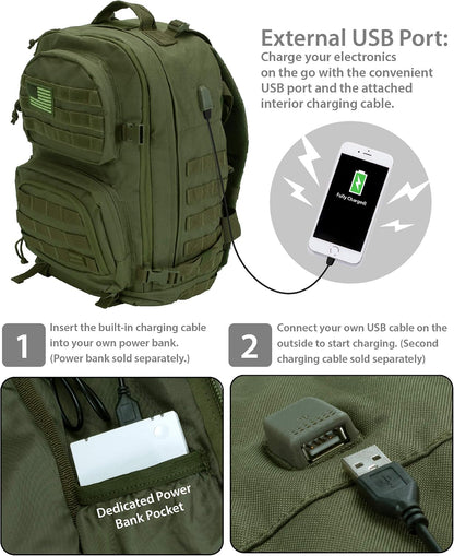 Rockland Military Tactical Laptop Backpack, Green