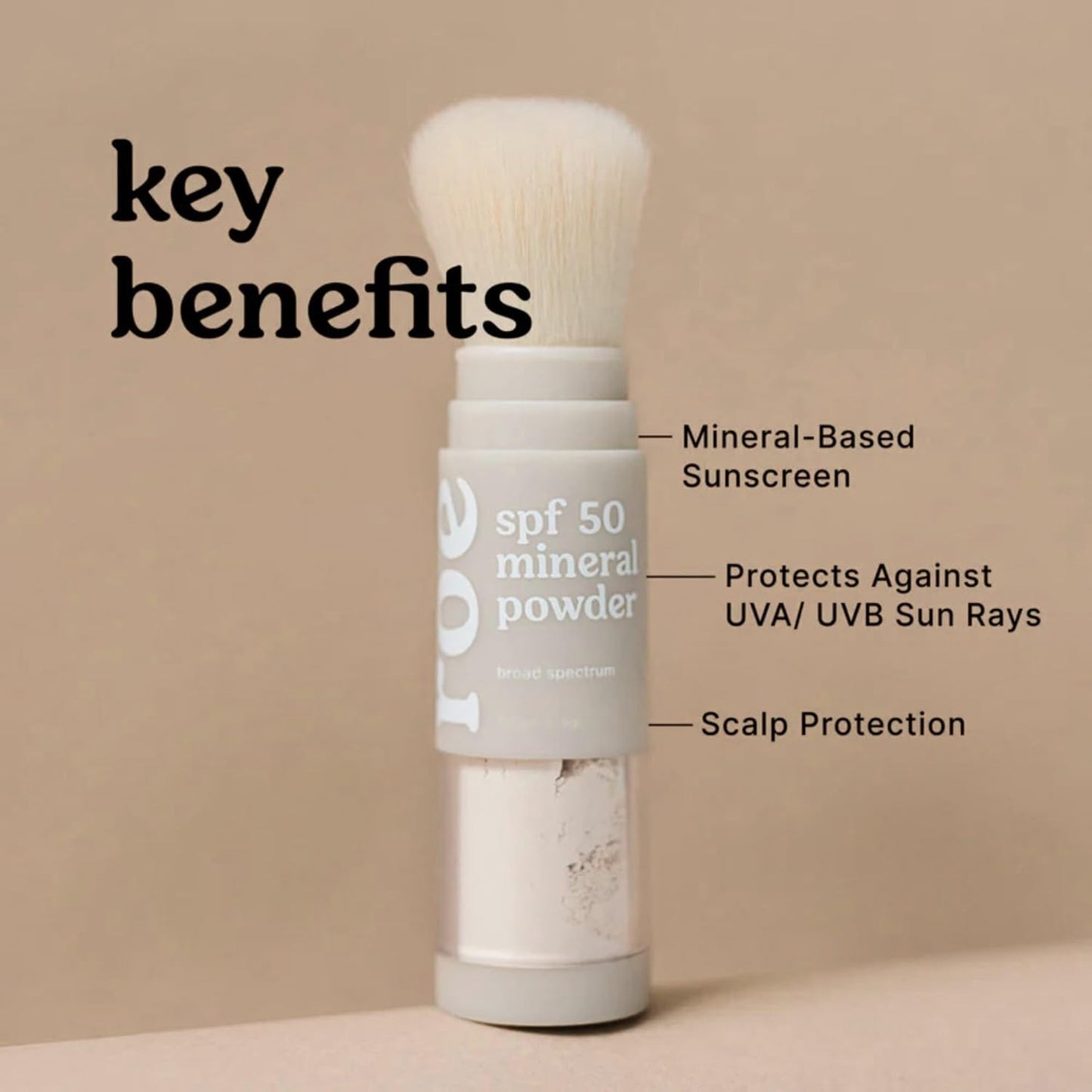 Roe Wellness- SPF 50 Powder Sunscreen Mineral-Based, Non-Toxic Brush-on For Kids, Adults & Babies..