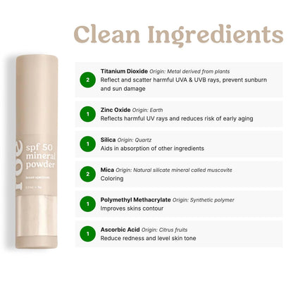 Roe Wellness- SPF 50 Powder Sunscreen Mineral-Based, Non-Toxic Brush-on For Kids, Adults & Babies..