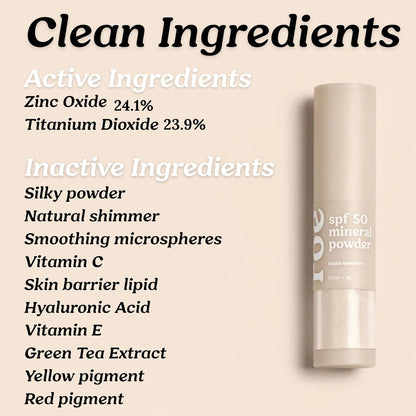 Roe Wellness- SPF 50 Powder Sunscreen Mineral-Based, Non-Toxic Brush-on For Kids, Adults & Babies..