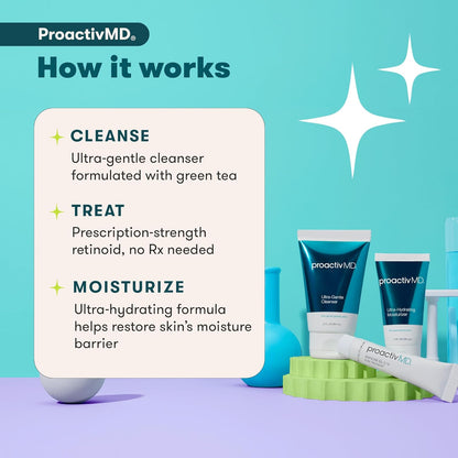 Proactiv MD 3-Step Routine, Ultra-Gentle Face Cleanser, 0.1% Adapalene Gel Treatment, Ultra-Hydrating Moisturizer..