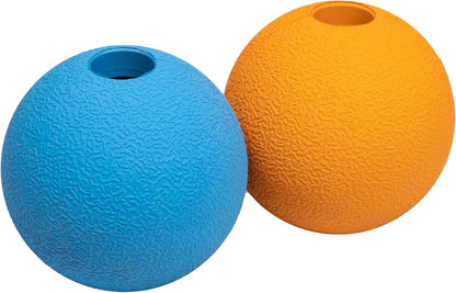 Interactive Bouncy Durable Rubber Dog Toy Balls, 3 inch, Blue, Orange, Pack of 2