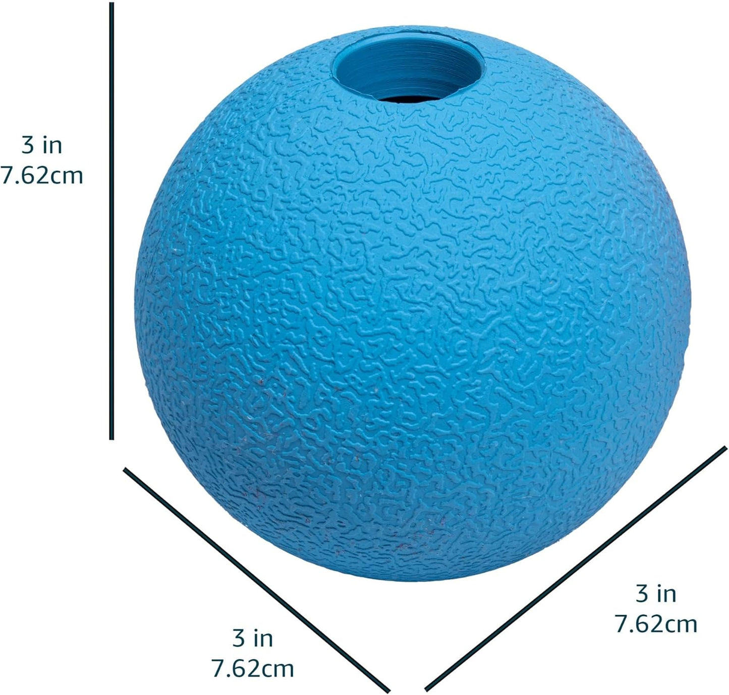 Interactive Bouncy Durable Rubber Dog Toy Balls, 3 inch, Blue, Orange, Pack of 2
