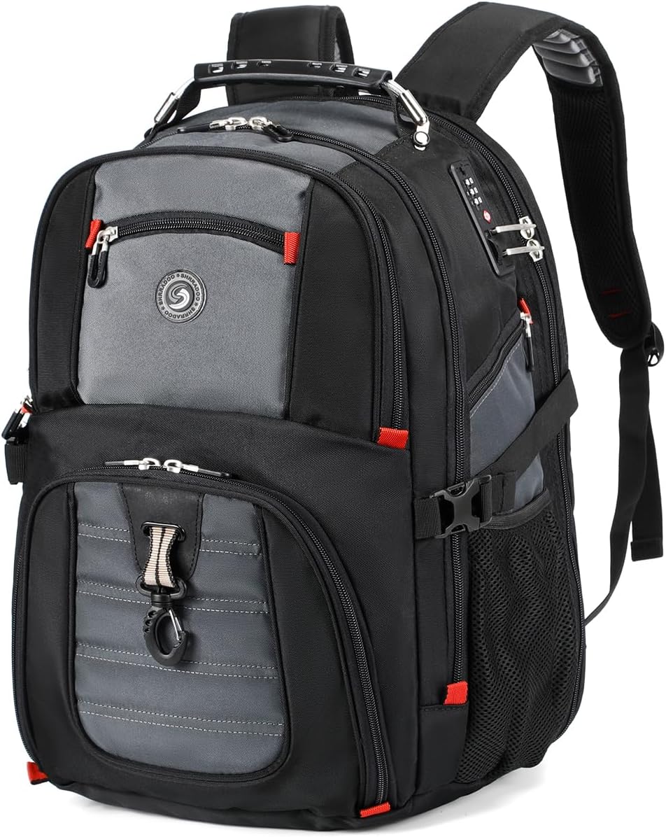 SHRRADOO Extra Large Travel Laptop Backpack for Men, Work College Backpacks
