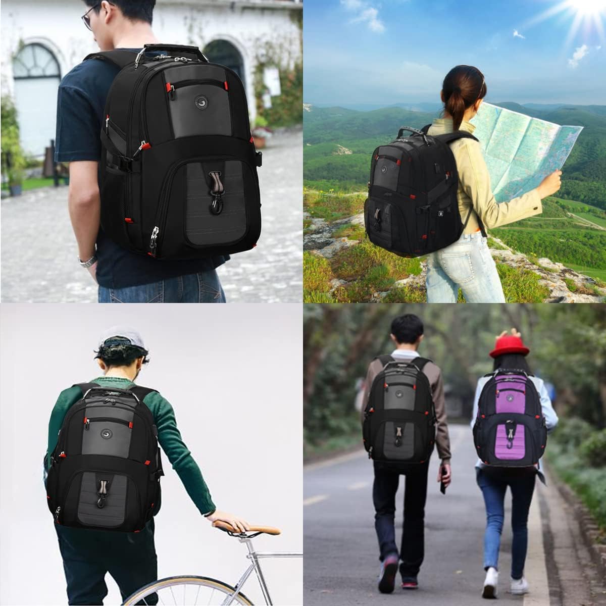 SHRRADOO Extra Large Travel Laptop Backpack for Men, Work College Backpacks