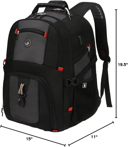 SHRRADOO Extra Large Travel Laptop Backpack for Men, Work College Backpacks