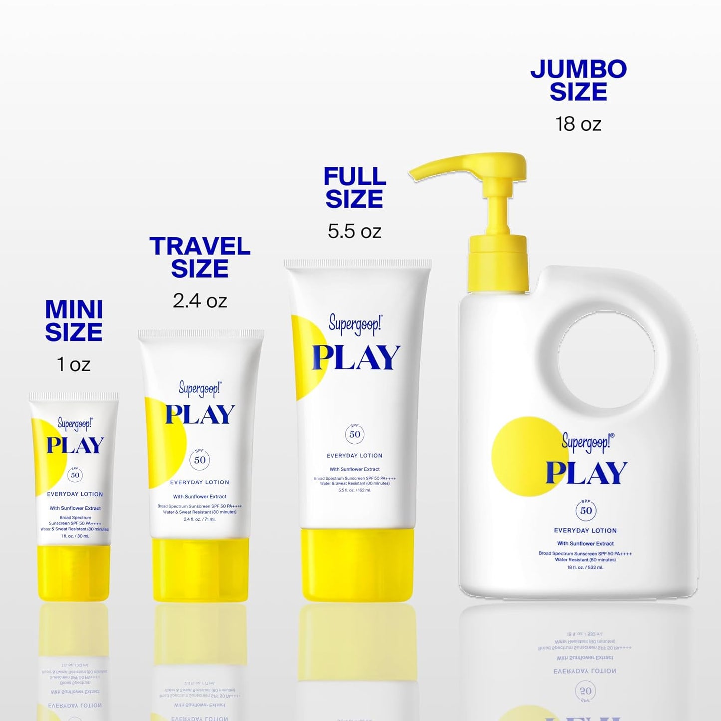 Supergoop! PLAY Everyday Lotion SPF 50 - Broad Spectrum Body & Face Sunscreen - Great for Active Days..