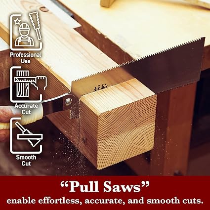 SUIZAN Ryoba Double Edge Saw 9.5" - Japanese Pullsaw Hand Saws Wood Cutting