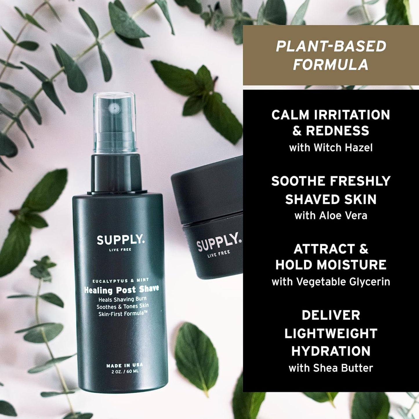 SUPPLY Healing Post Shave Spray for Men – Alcohol-Free Aftershave to Soothe Irritation, Hydrate Skin & Reduce Razor Burn..