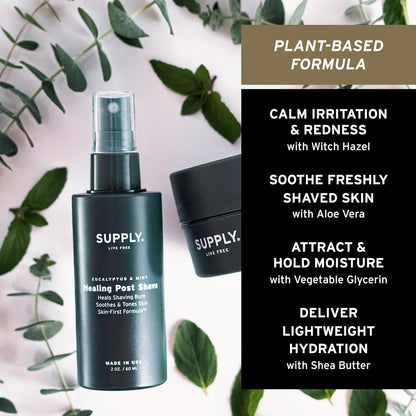 SUPPLY Healing Post Shave Spray for Men – Alcohol-Free Aftershave to Soothe Irritation, Hydrate Skin & Reduce Razor Burn..