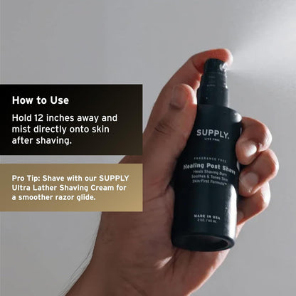 SUPPLY Healing Post Shave Spray for Men – Alcohol-Free Aftershave to Soothe Irritation, Hydrate Skin & Reduce Razor Burn..