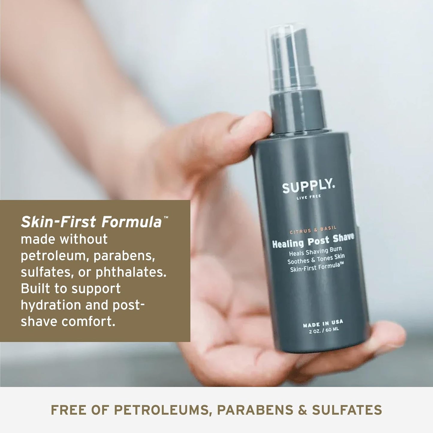 SUPPLY Healing Post Shave Spray for Men – Alcohol-Free Aftershave to Soothe Irritation, Hydrate Skin & Reduce Razor Burn..