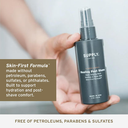SUPPLY Healing Post Shave Spray for Men – Alcohol-Free Aftershave to Soothe Irritation, Hydrate Skin & Reduce Razor Burn..
