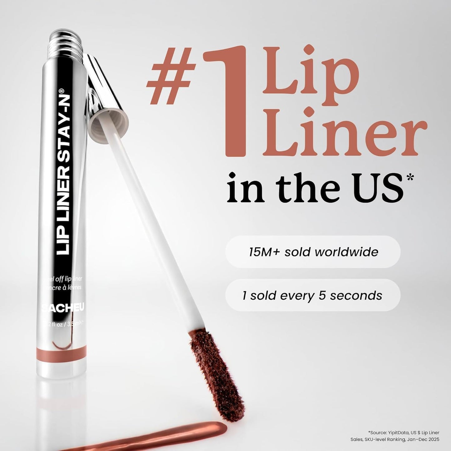 Sacheu Lip Liner STAY-N Peel Off Lip Stain — Long Lasting Waterproof Lip Tint with Hyaluronic Acid & Vitamin E...