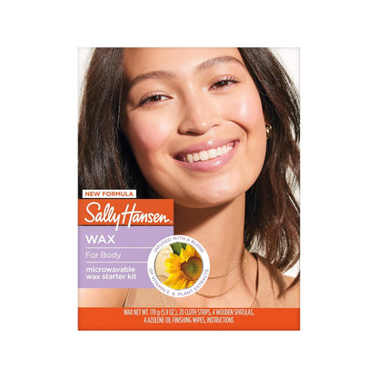 Sally Hansen Microwavable Wax Starter Kit for Body Legs, Underarms & Bikini | Removes Hair from Root..