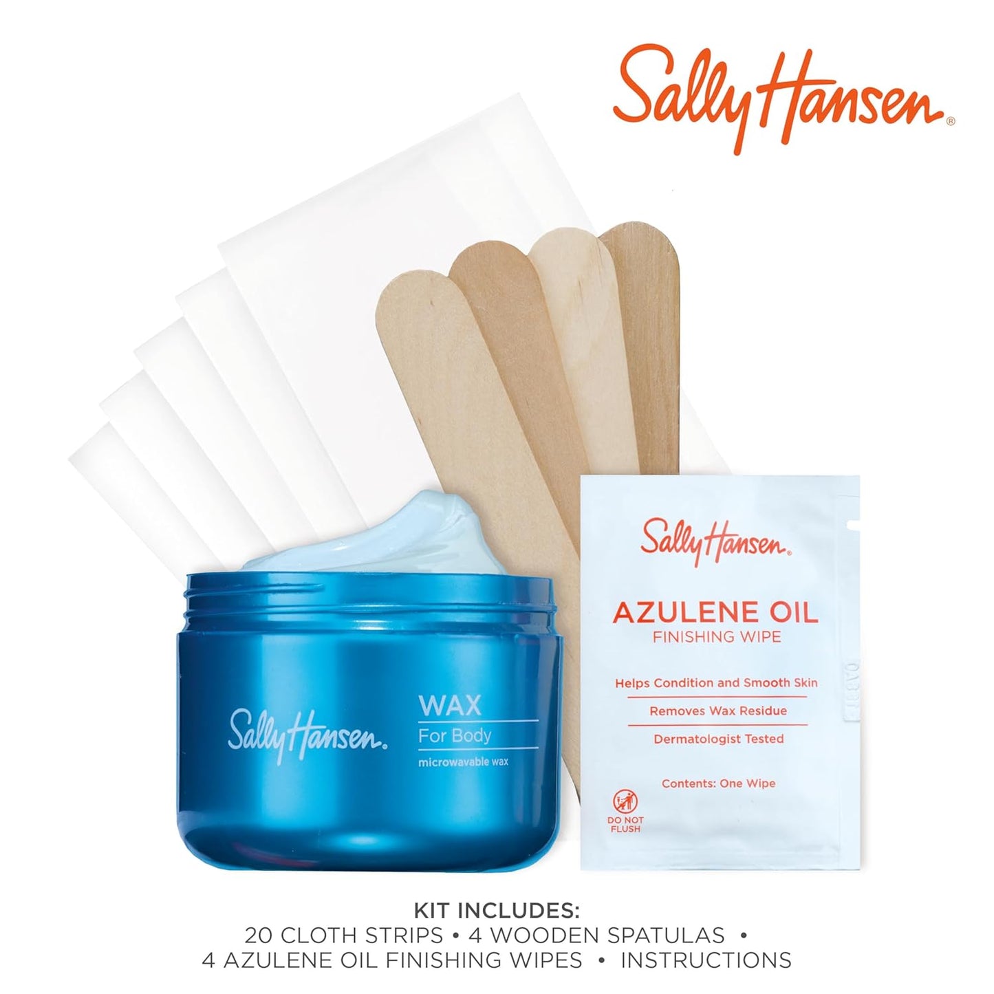 Sally Hansen Microwavable Wax Starter Kit for Body Legs, Underarms & Bikini | Removes Hair from Root..